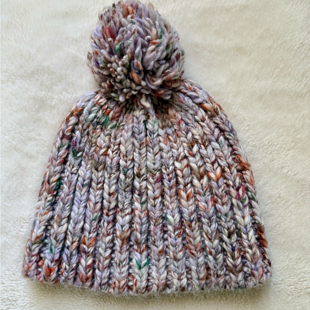 Madewell Multicolor Knit Pom-Pom Beanie